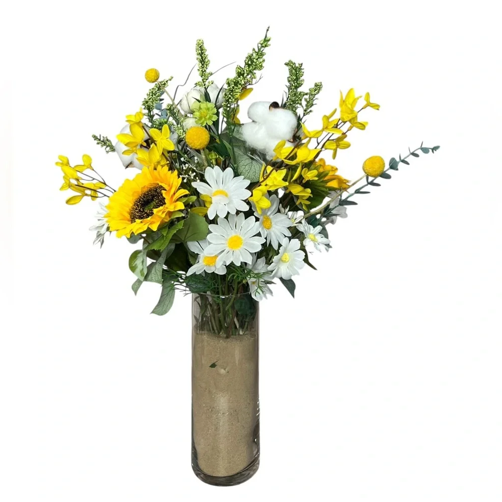 Sunflower Daisy Eucalyptus Floral Arrangement Baby Wedding Birthday Reunion FL5‎